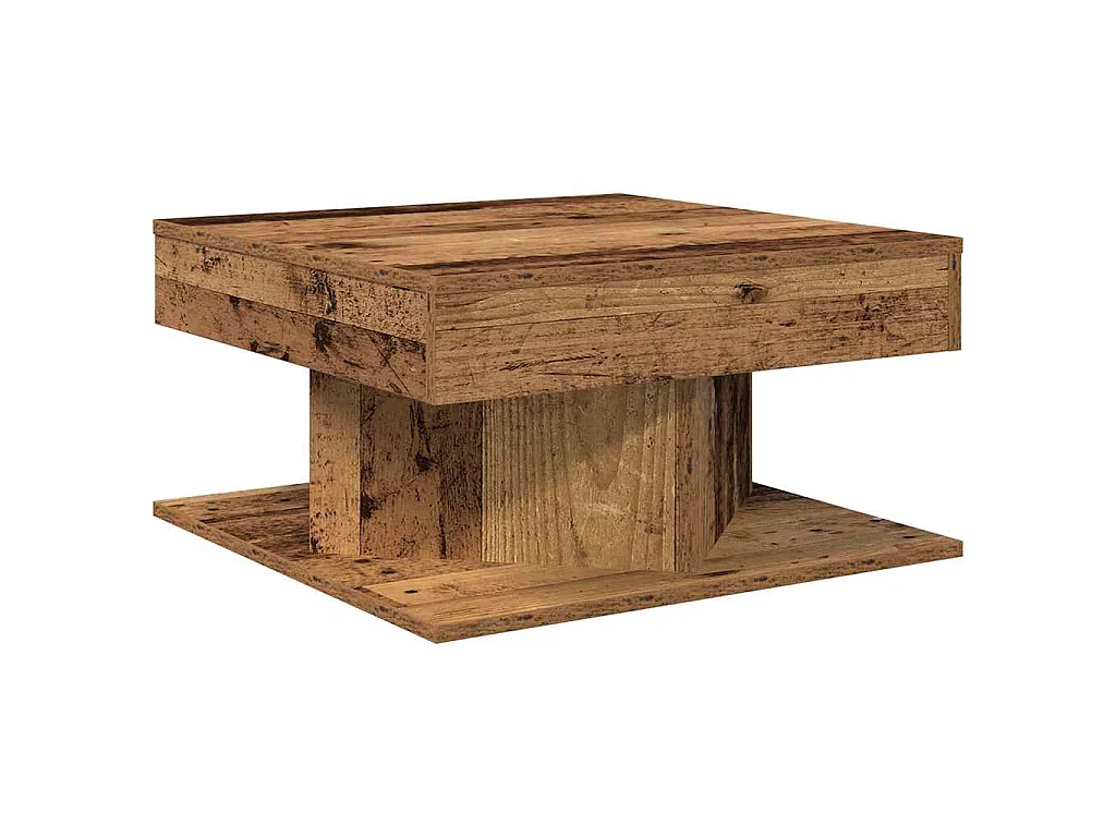 Tavolino da Salotto Legno Antico 55x55x30 cm Legno Multistrato