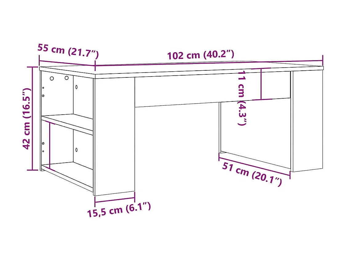 Couchtisch Altholz-Optik 102x55x42 cm Holzwerkstoff