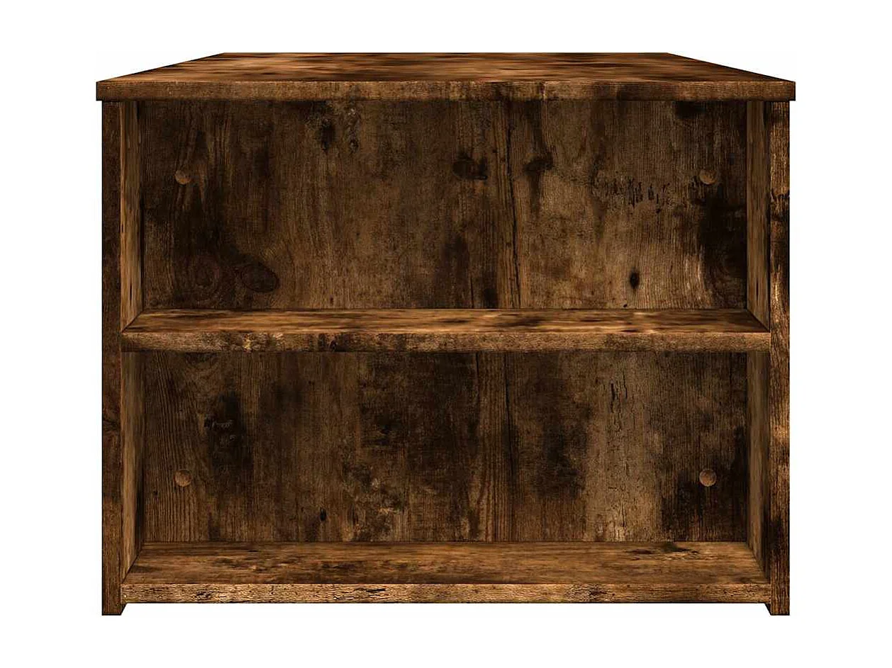 Table basse chêne fumé 102x55x42 cm bois d'ingénierie