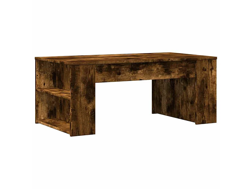 Salontafel 102x55x42 cm bewerkt hout gerookt eikenkleurig