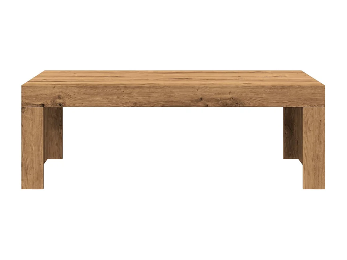 Table basse chêne artisanal 102x50x35 cm bois d'ingénierie