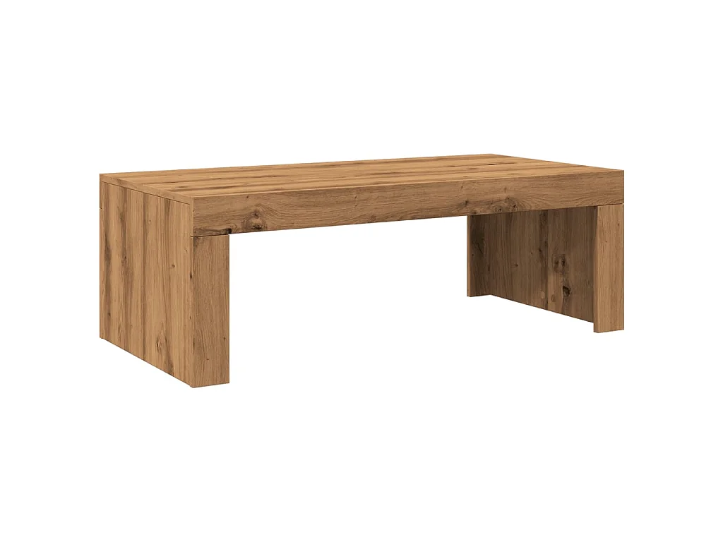 Salontafel 102x50x35 cm bewerkt hout artisanaal eikenkleurig
