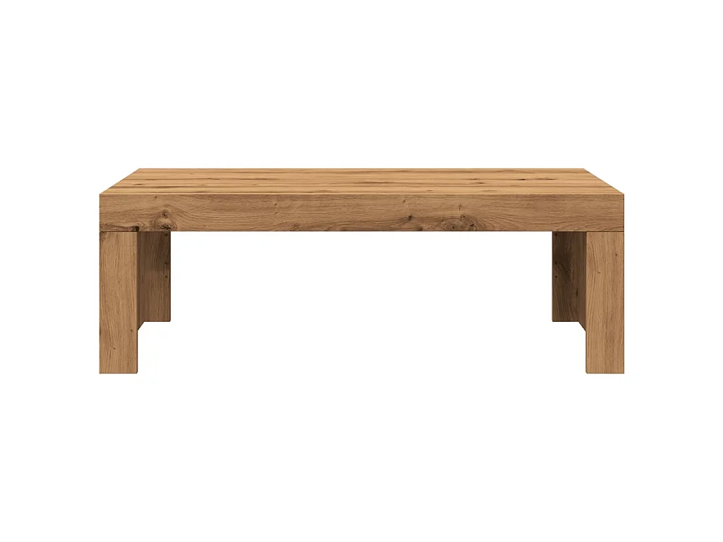 Salontafel 102x50x35 cm bewerkt hout artisanaal eikenkleurig