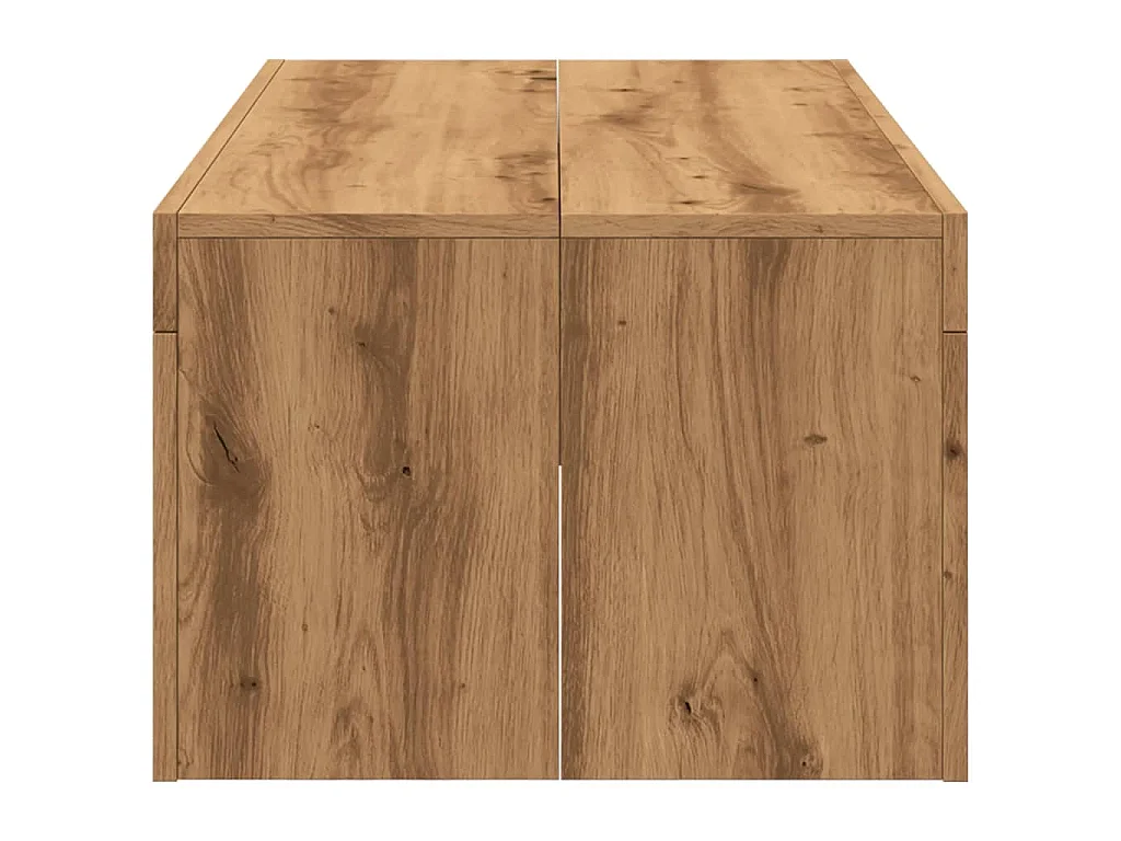 Salontafel 102x50x35 cm bewerkt hout artisanaal eikenkleurig
