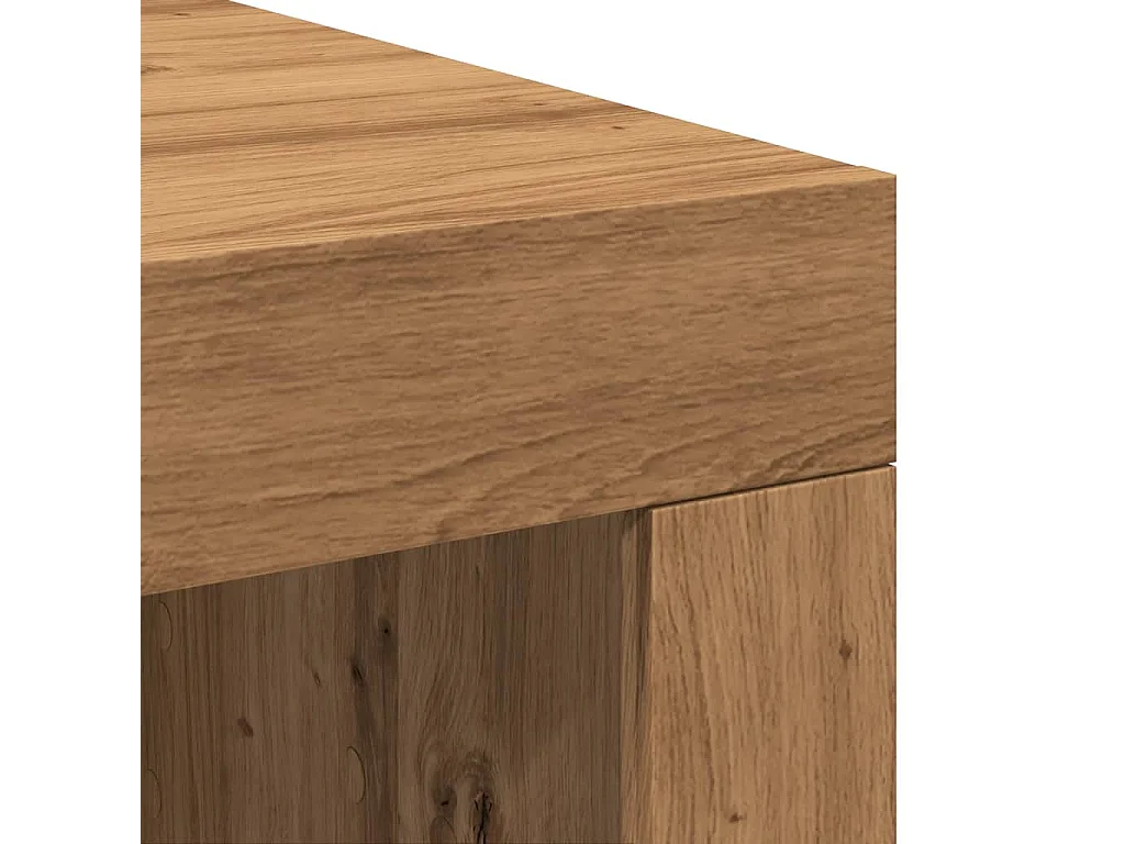 Salontafel 102x50x35 cm bewerkt hout artisanaal eikenkleurig
