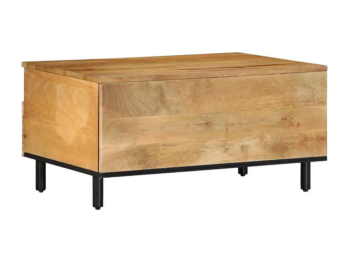 Table basse marron 80x54x40 cm bois massif de manguier