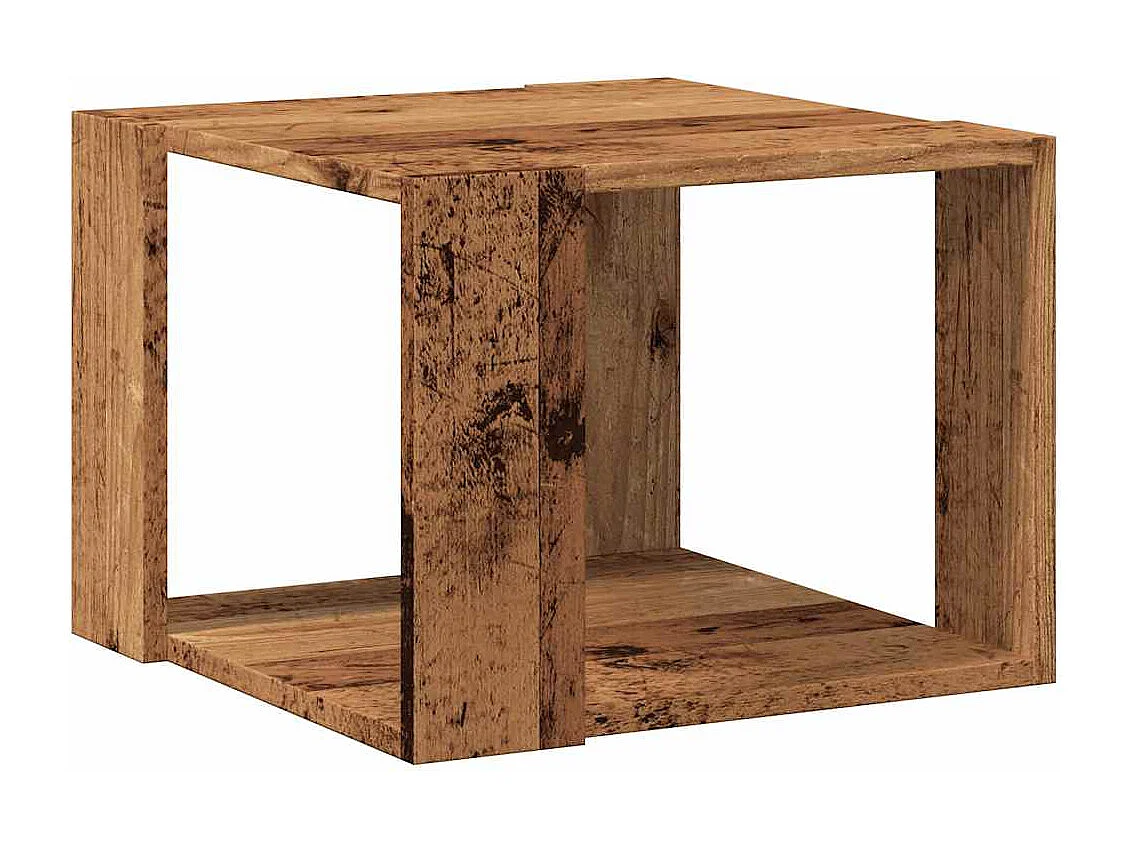 Salontafel 40x40x30 cm bewerkt hout oud houtkleurig