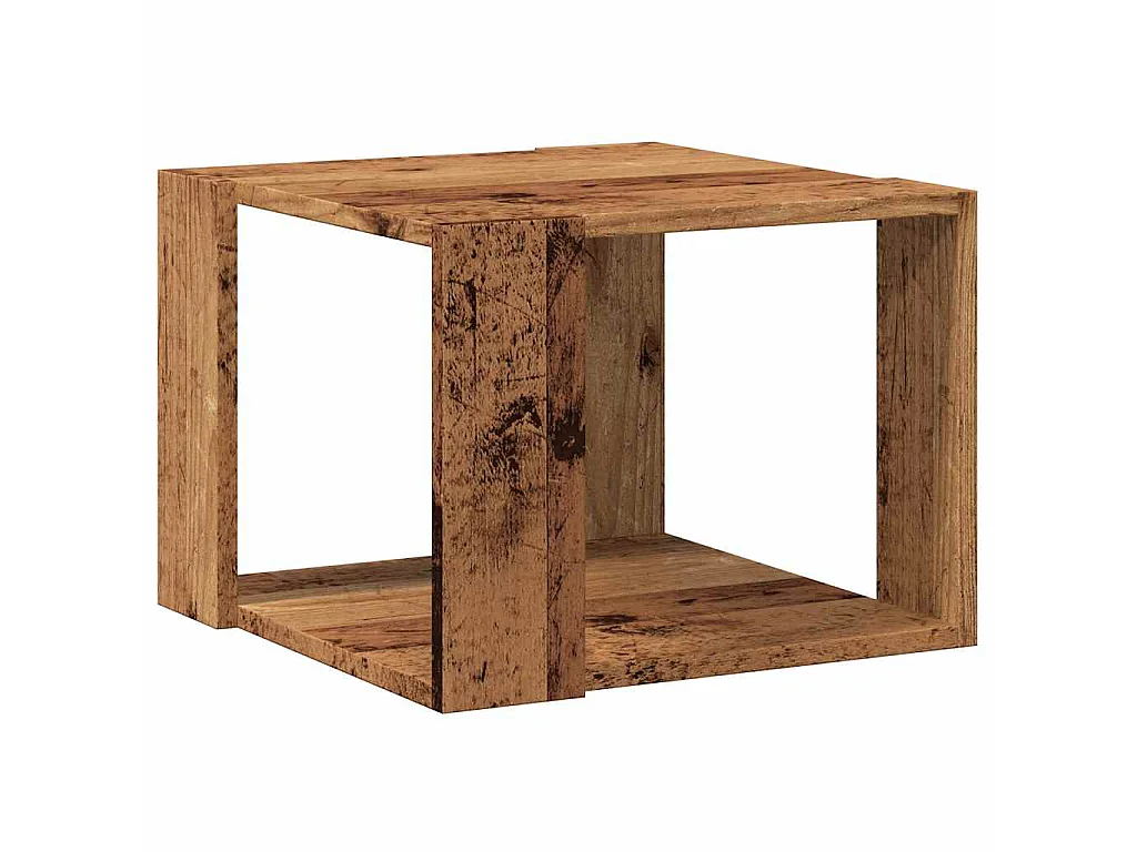 Table basse vieux bois 40x40x30 cm bois d'ingénierie