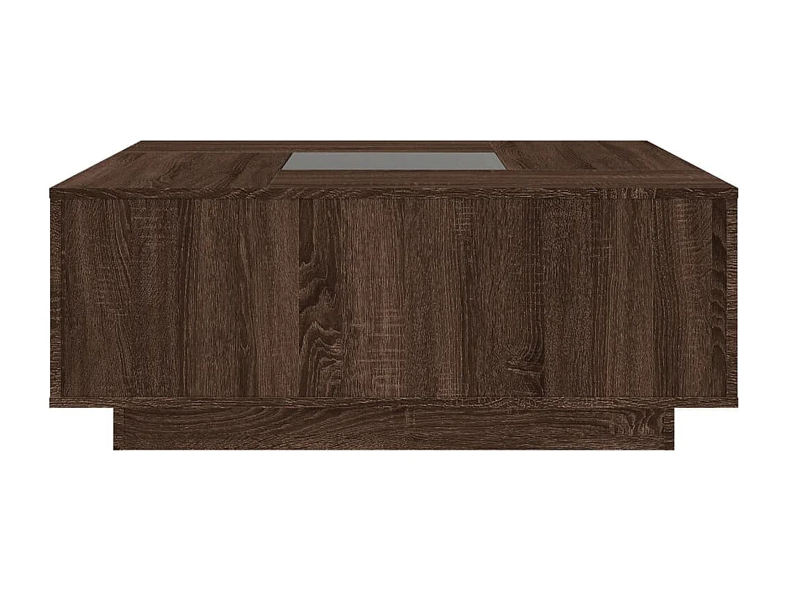 Table basse avec LED infini chêne marron 100x100x40 cm