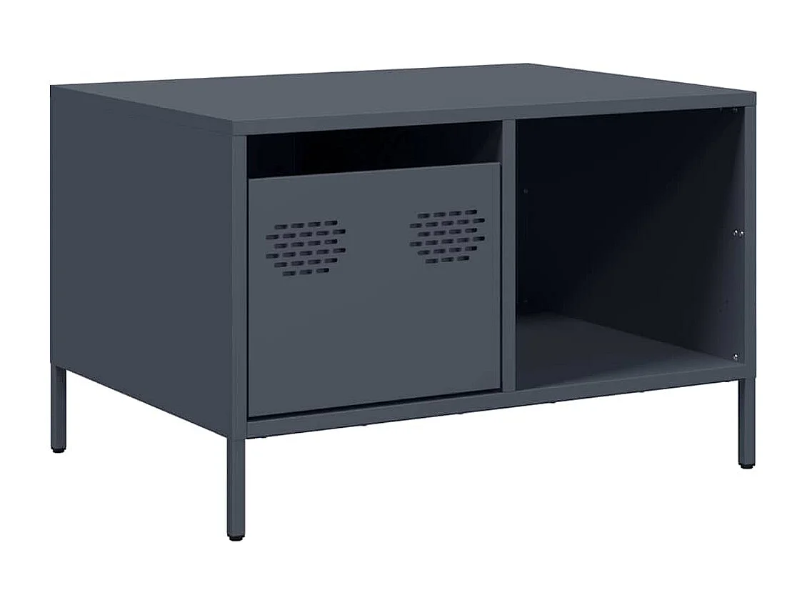 Tavolino Antracite 68,5x50x43,5 cm in Acciaio Laminato a Freddo