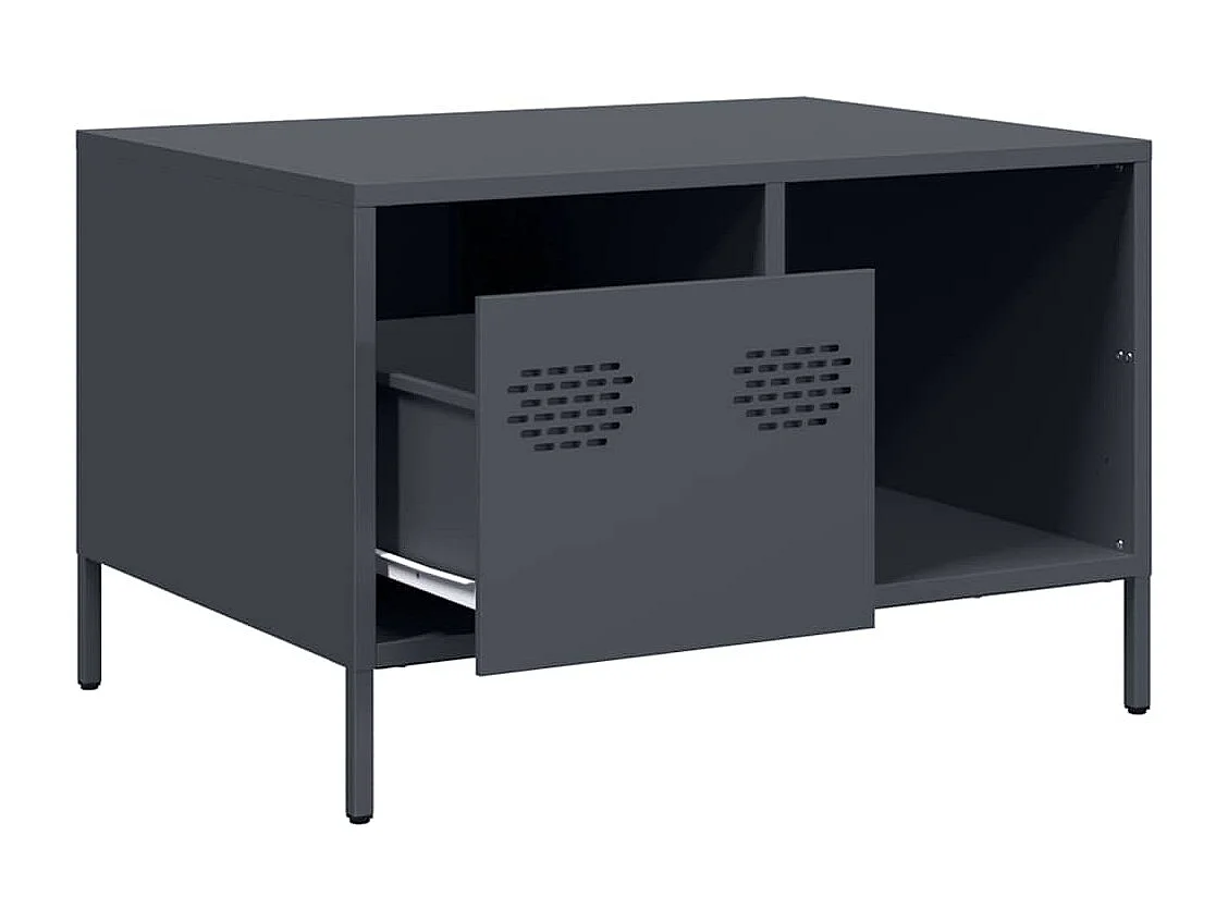 Tavolino Antracite 68,5x50x43,5 cm in Acciaio Laminato a Freddo