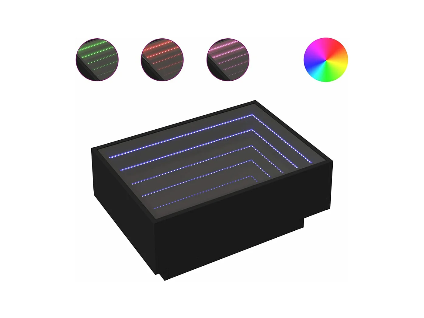 LED-Couchtisch Schwarz 70x50x30 cm Holzwerkstoff