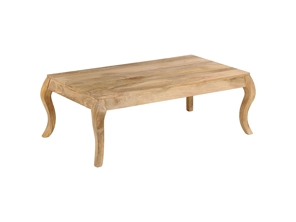 Mesa de centro de madera de mango maciza 116x66x41 cm