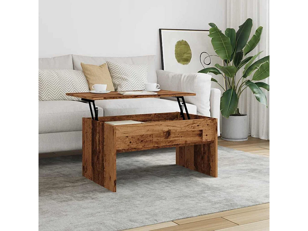 Salontafel 80x50,5x41,5 cm bewerkt hout oud houtkleurig