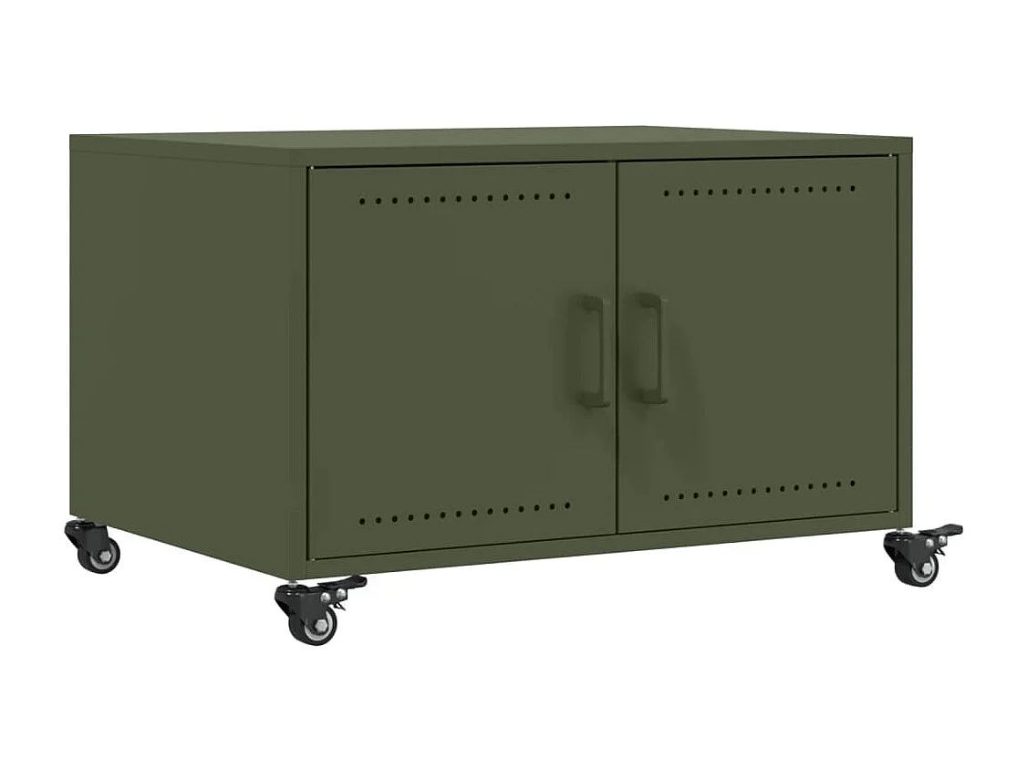 Salontafel 68x50x43,5 cm staal olijfgroen