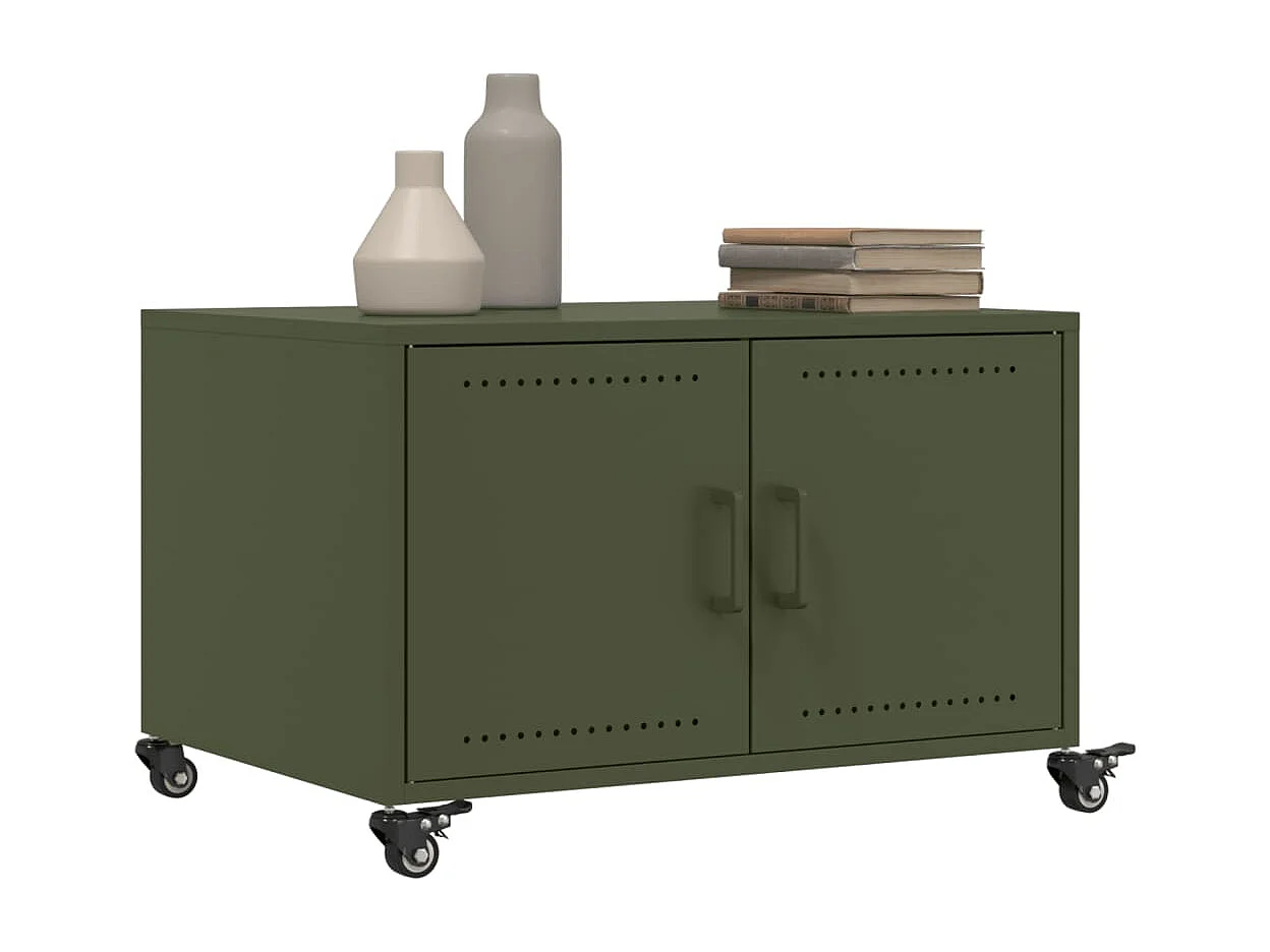 Salontafel 68x50x43,5 cm staal olijfgroen