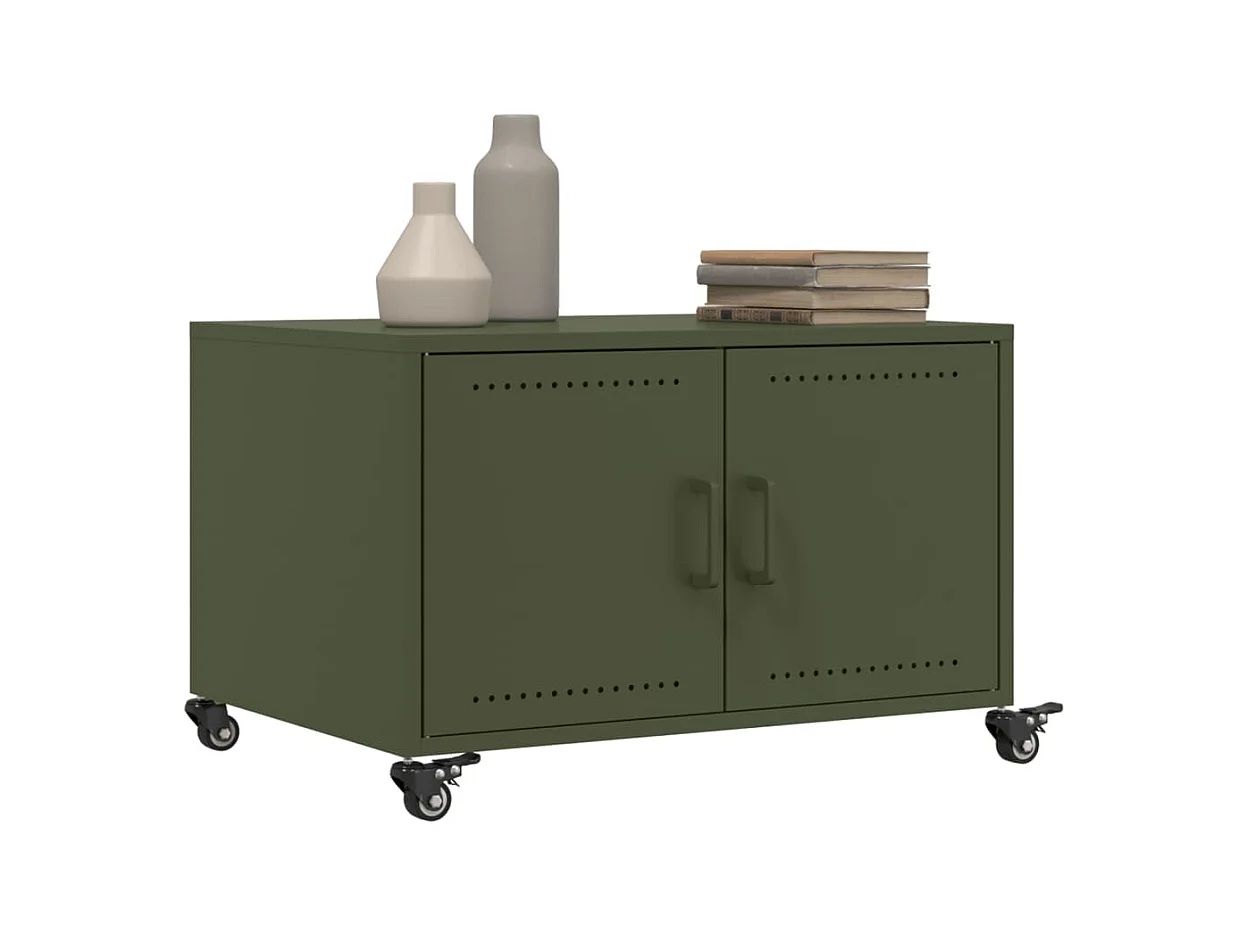 Salontafel 68x50x43,5 cm staal olijfgroen