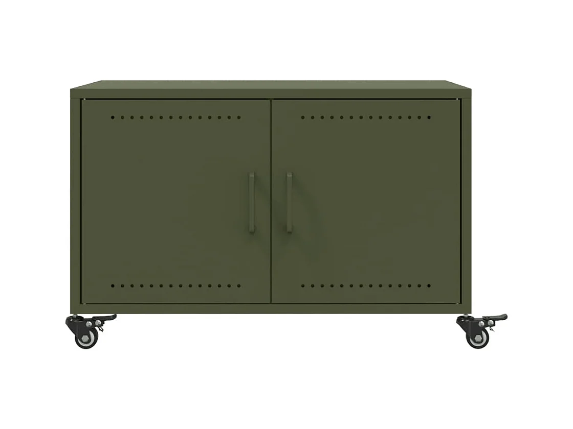 Salontafel 68x50x43,5 cm staal olijfgroen
