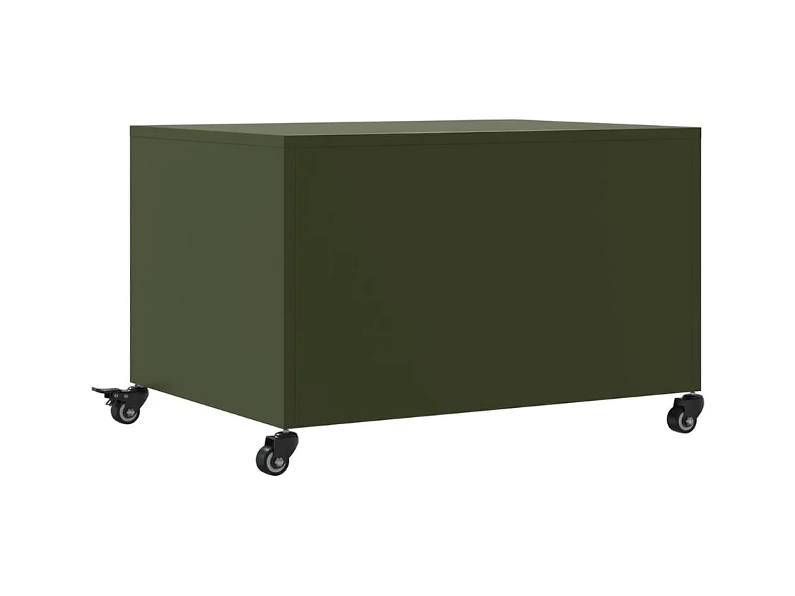 Salontafel 68x50x43,5 cm staal olijfgroen