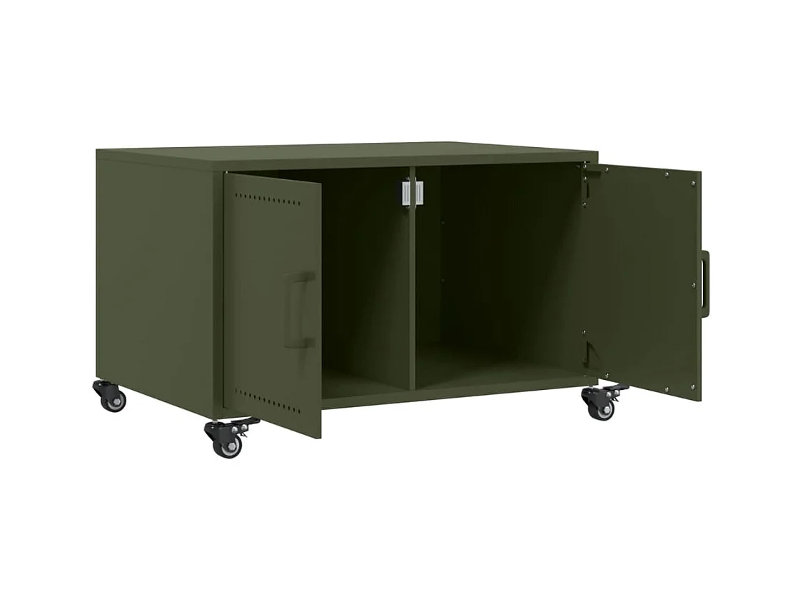 Salontafel 68x50x43,5 cm staal olijfgroen