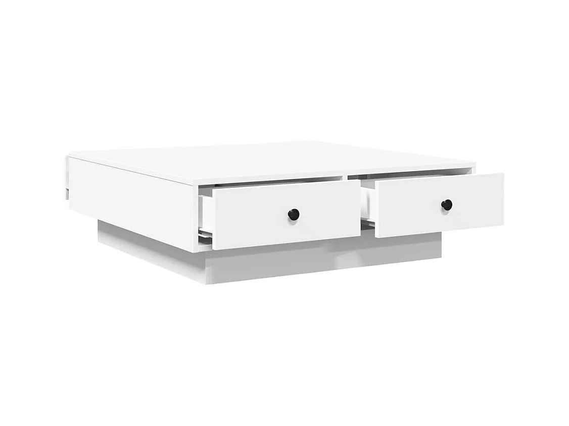 Table basse Blanc 90x90x28 cm Aggloméré