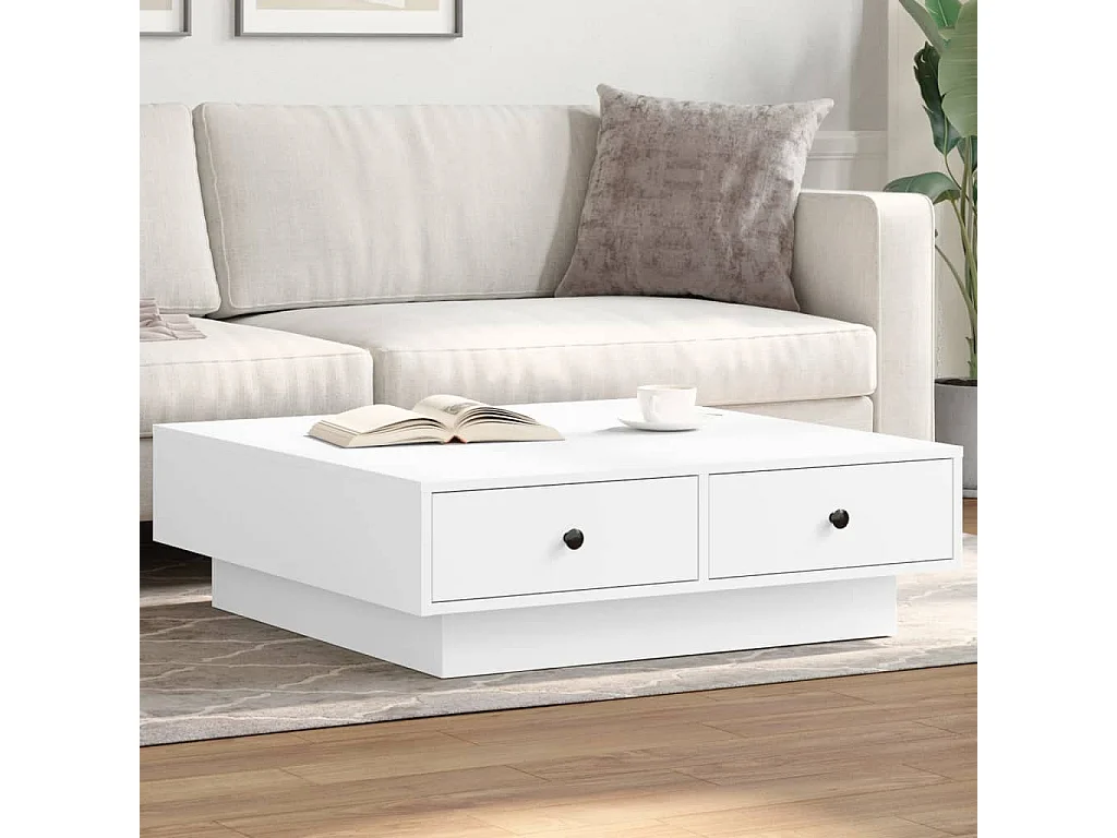Mesa de centro 90x90x28 cm contraplacado branco