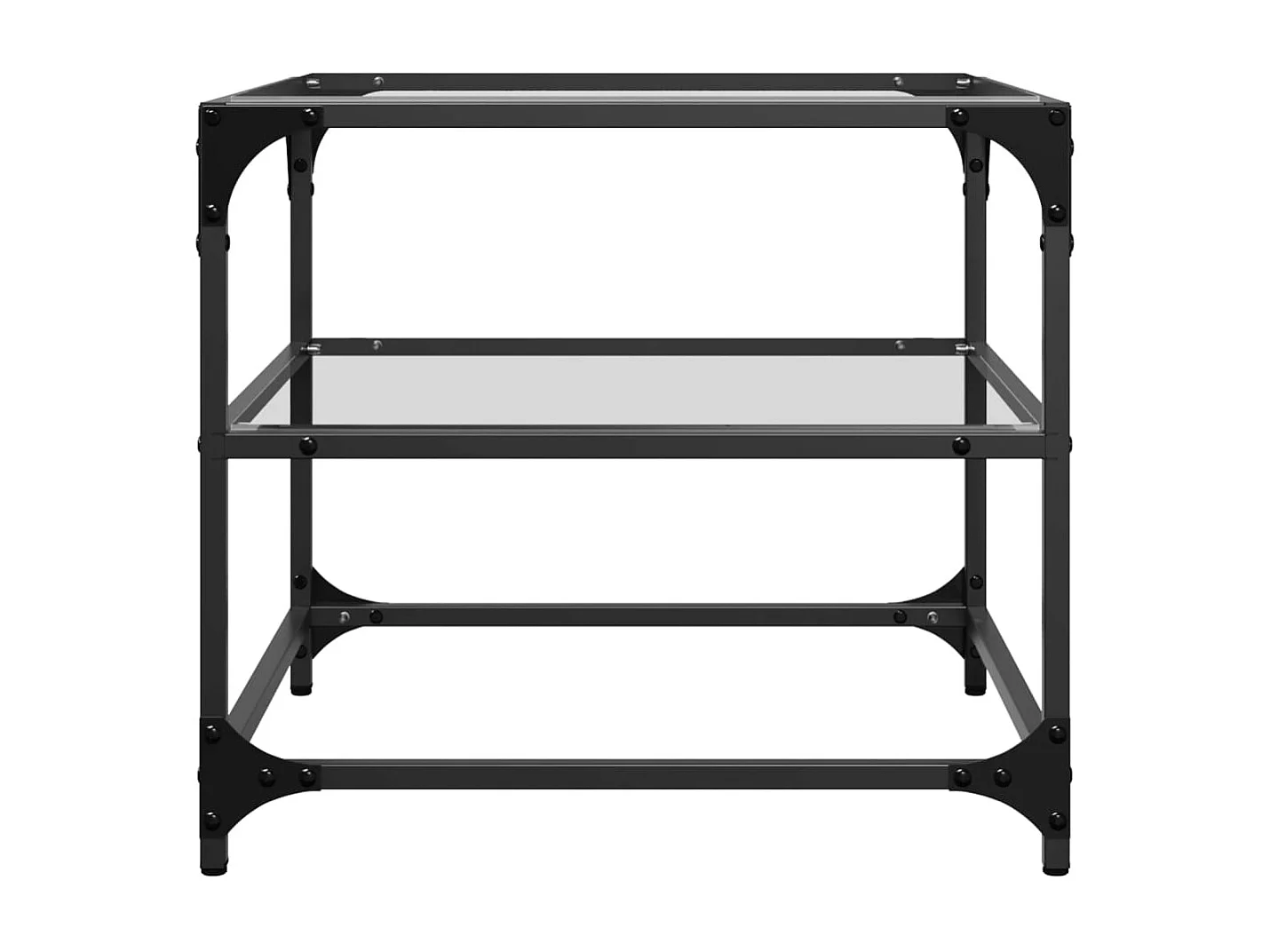 Mesa de centro superficie vidrio transparente acero 50x50x45 cm