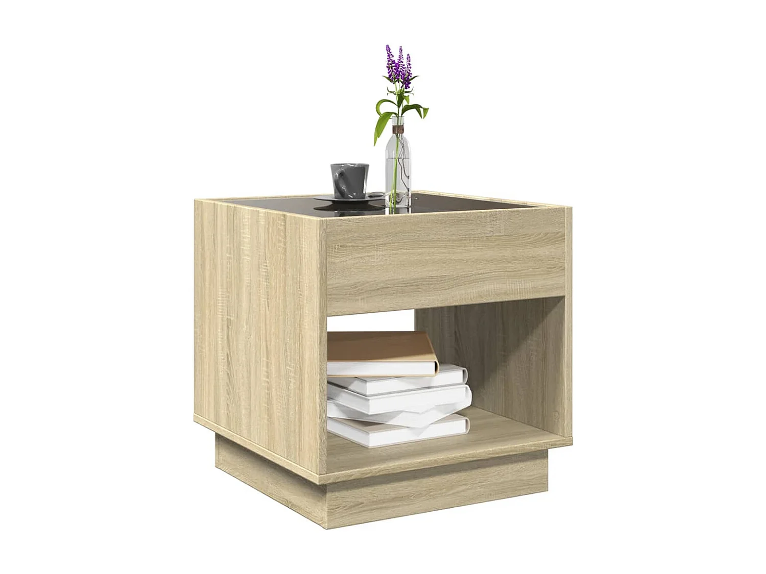 Mesa de centro con Infinity LED roble Sonoma 50x50x50 cm