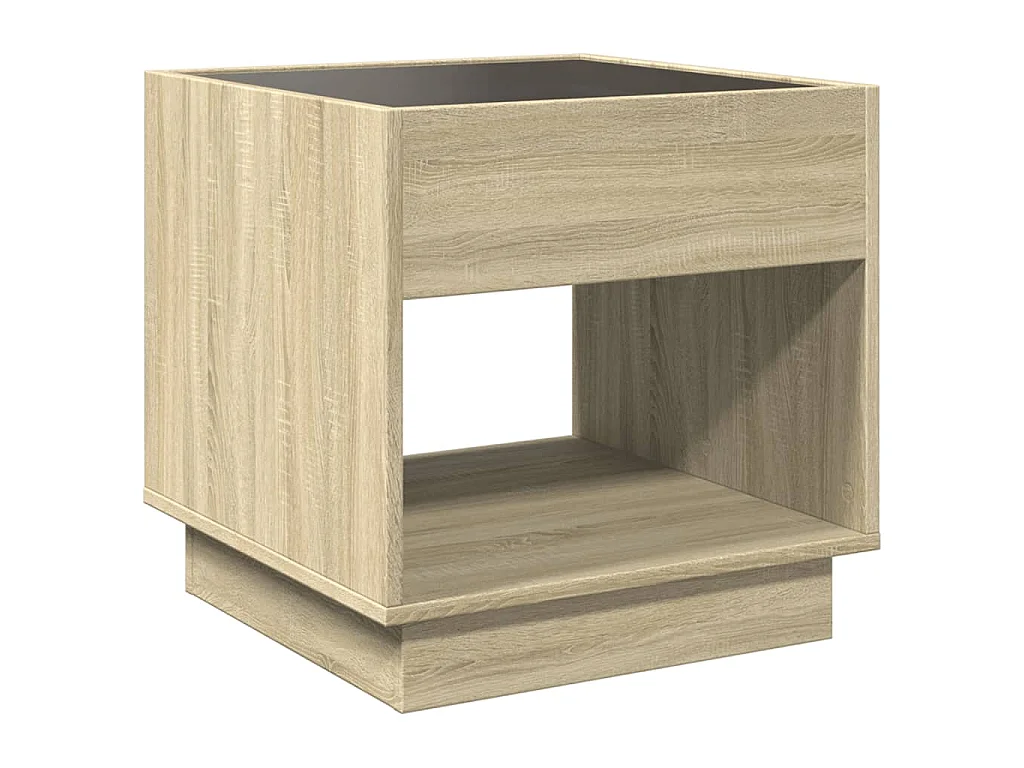 Tavolino da Salotto con LED Infinity Rovere Sonoma 50x50x50 cm