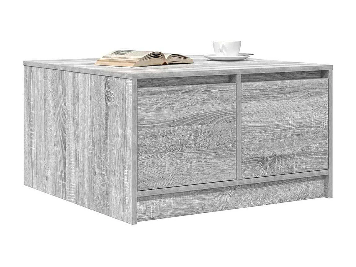 Tavolino da Salotto con Cassetti Grigio Sonoma 70,5x70x40 cm