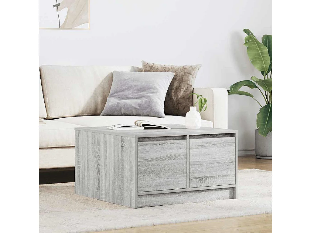 Table basse avec tiroirs sonoma gris 70,5x70x40 cm