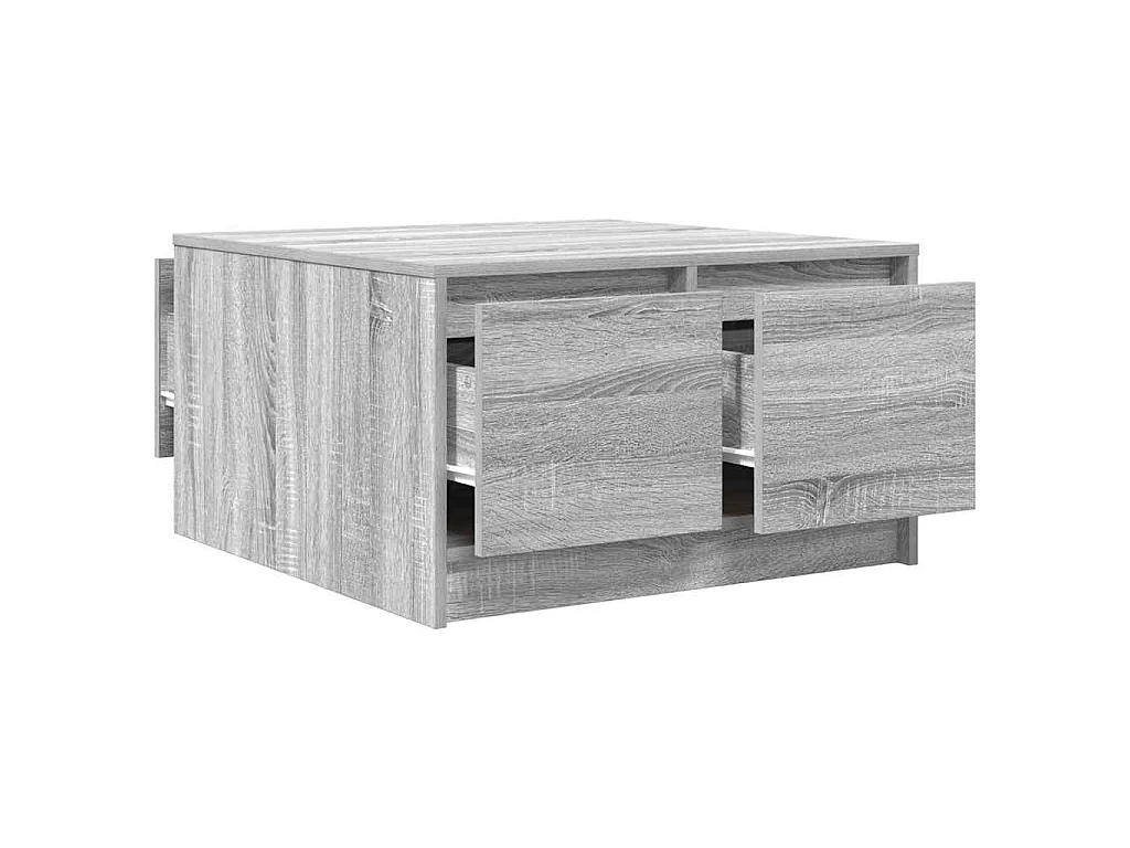 Table basse avec tiroirs sonoma gris 70,5x70x40 cm