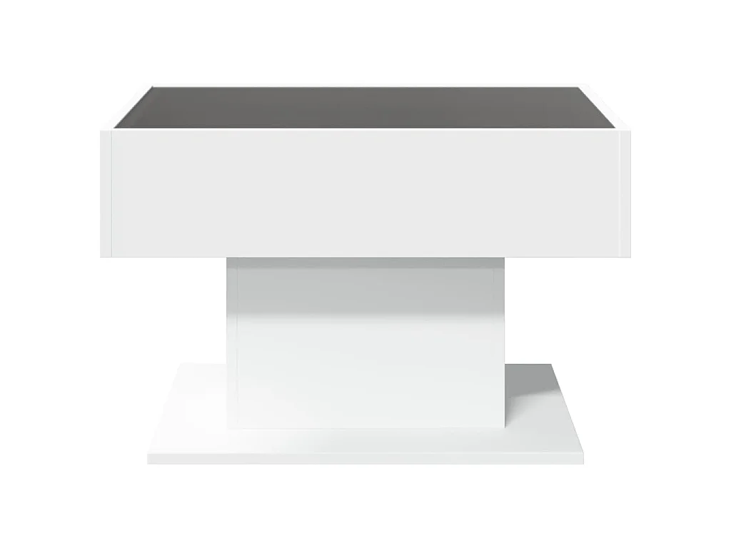 Table basse avec LED blanc 70x50x45 cm bois d'ingénierie