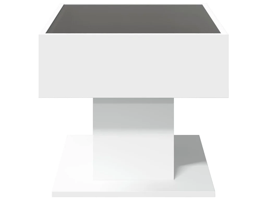 Table basse avec LED blanc 70x50x45 cm bois d'ingénierie