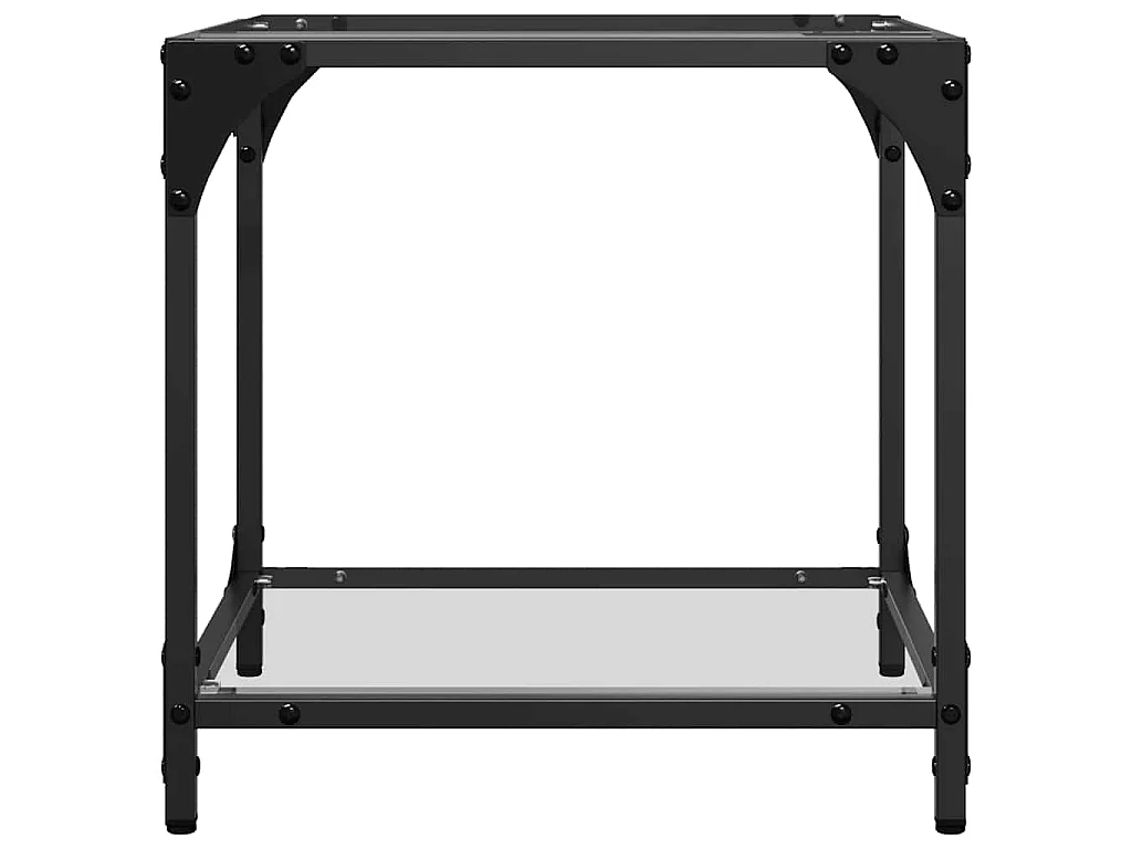 Mesas de centro c/ topo vidro transparente 2 pcs 40x40x40cm aço
