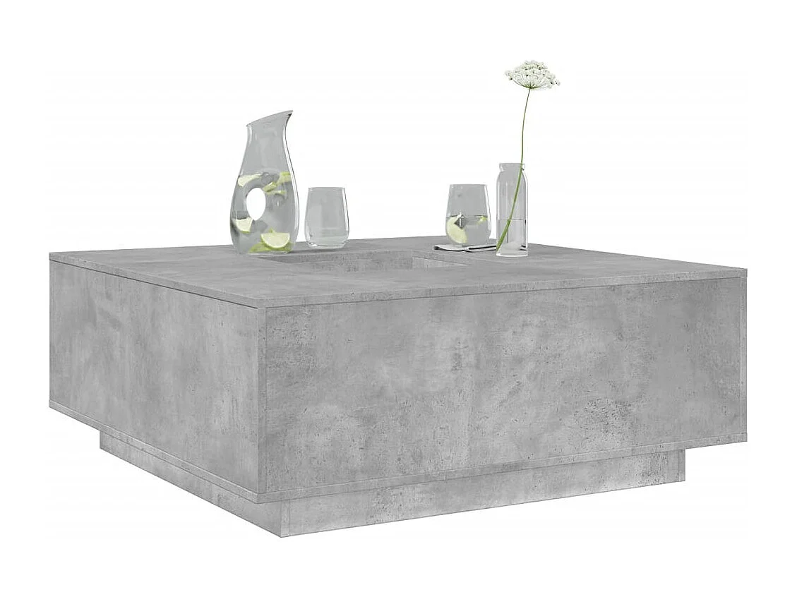 Mesa de centro 100x100x40 cm derivados madeira cinzento cimento