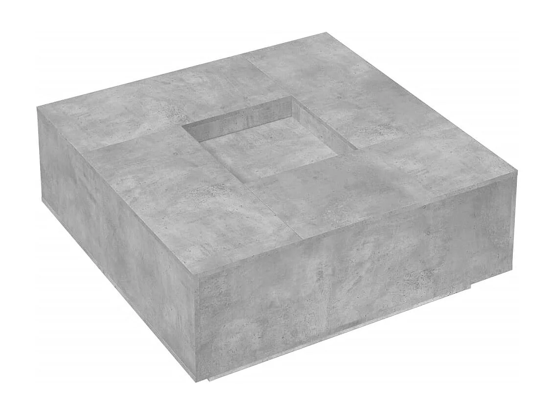 Mesa de centro 100x100x40 cm derivados madeira cinzento cimento