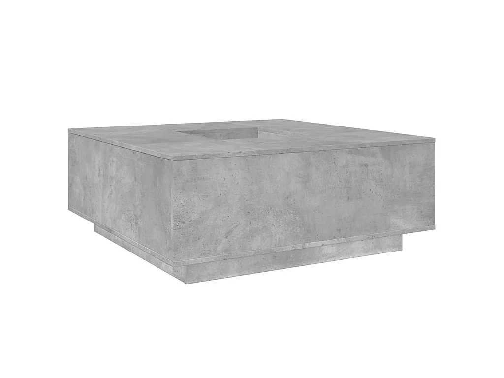 Table basse gris béton 100x100x40 cm bois d'ingénierie
