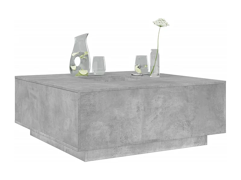 Mesa de centro 100x100x40 cm derivados madeira cinzento cimento