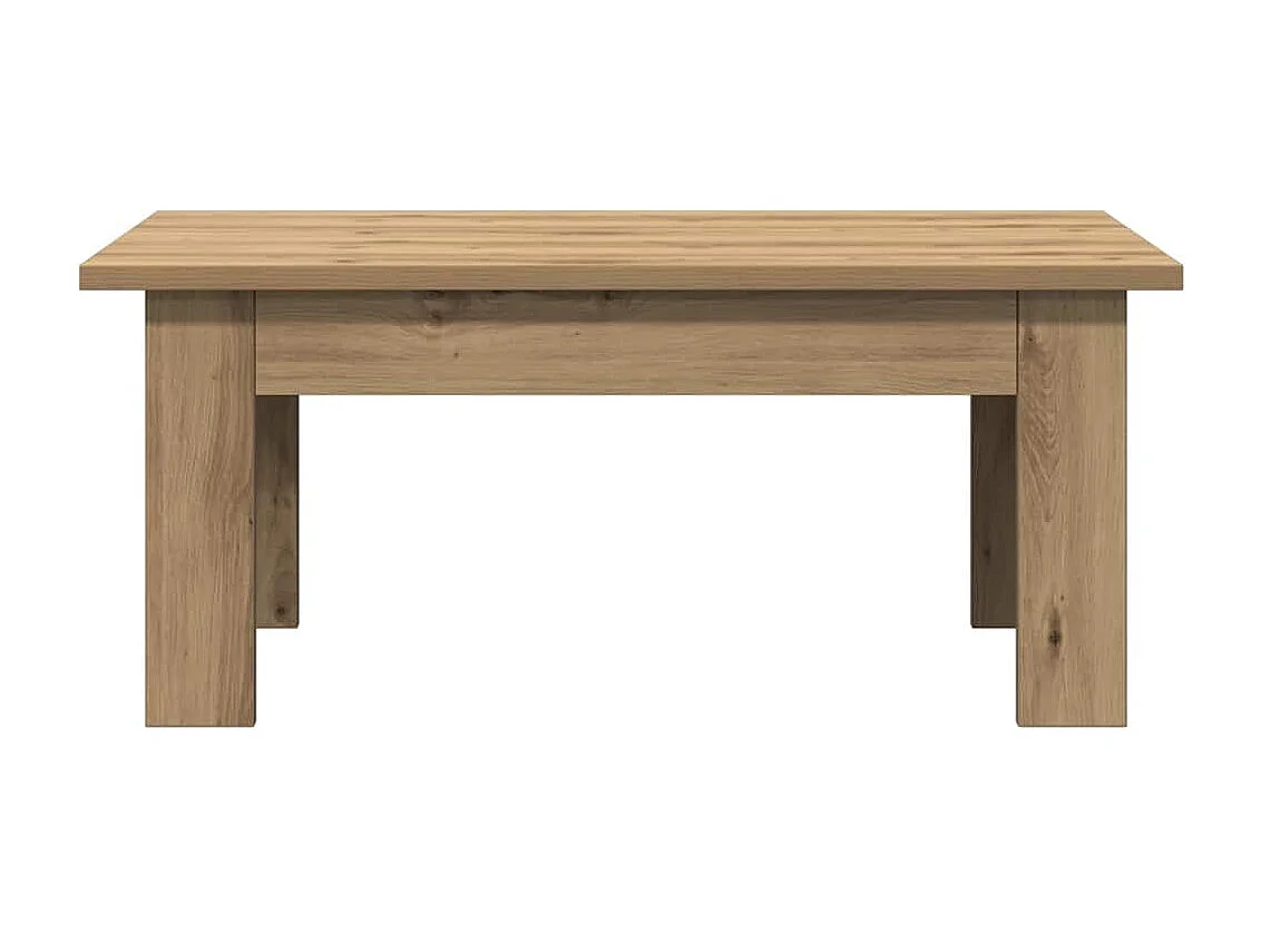 Table basse chêne artisanal 100x60x42 cm bois d'ingénierie