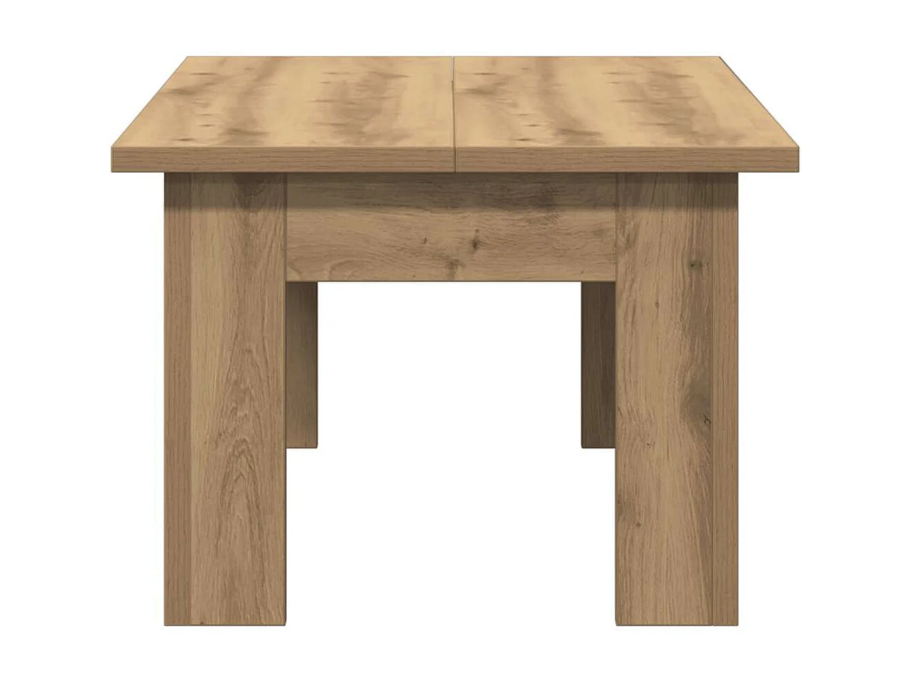 Table basse chêne artisanal 100x60x42 cm bois d'ingénierie