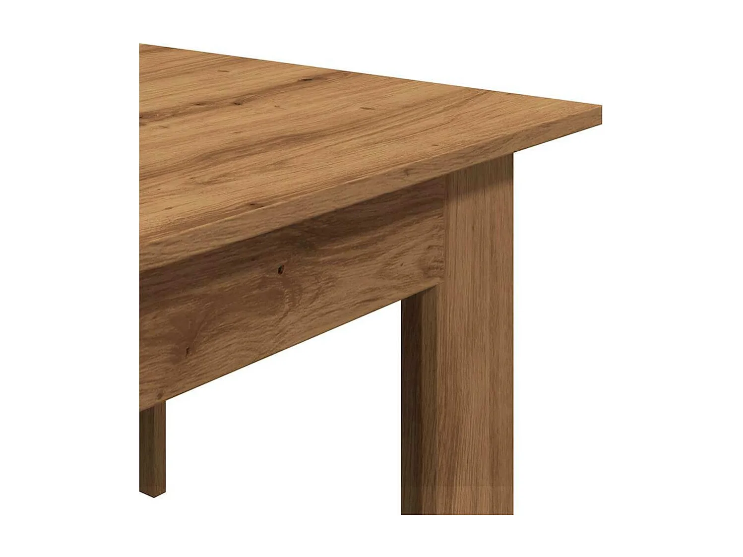 Table basse chêne artisanal 100x60x42 cm bois d'ingénierie