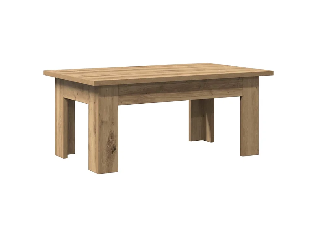 Salontafel 100x60x42 cm bewerkt hout artisanaal eikenkleur