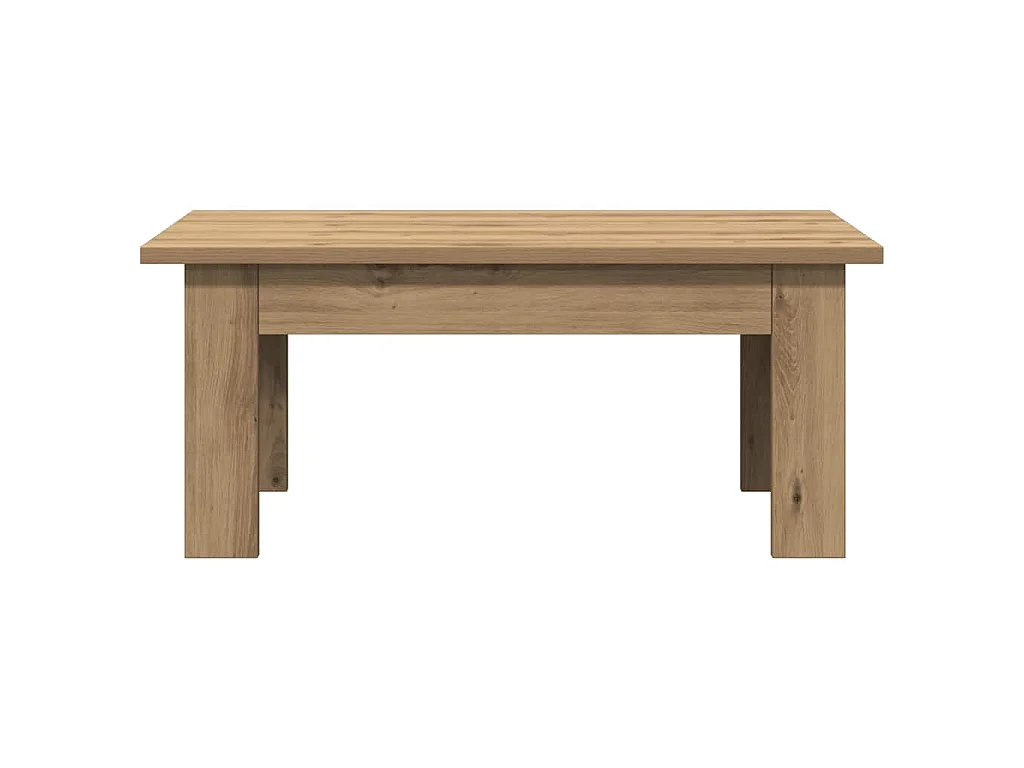 Salontafel 100x60x42 cm bewerkt hout artisanaal eikenkleur