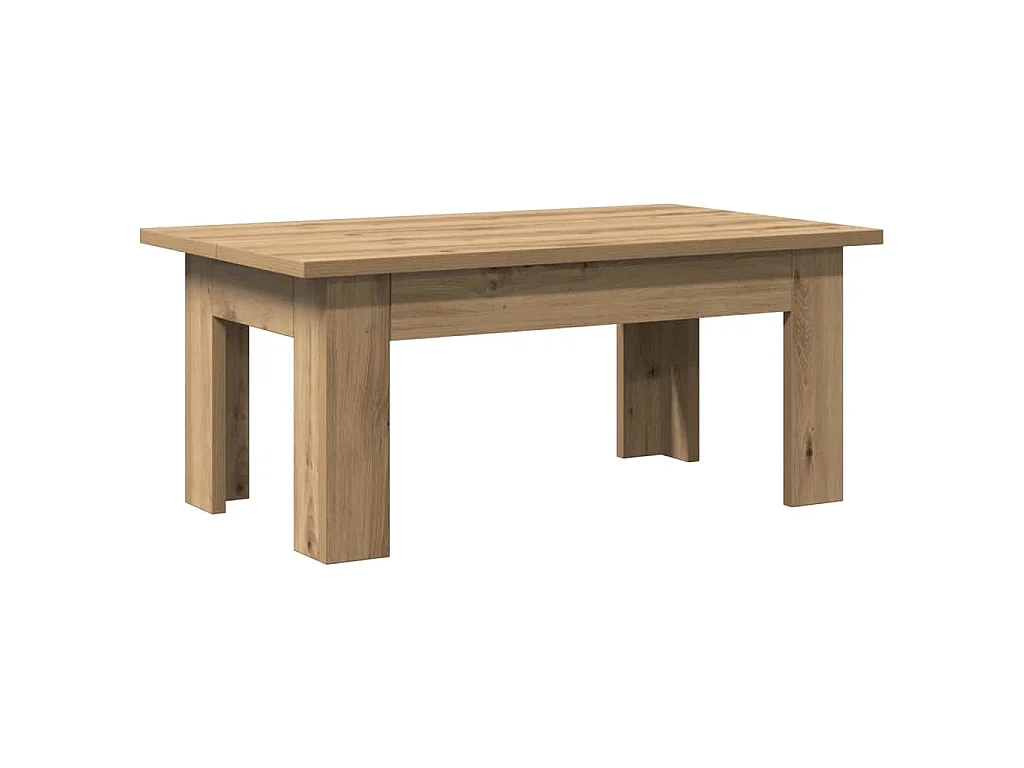 Salontafel 100x60x42 cm bewerkt hout artisanaal eikenkleur