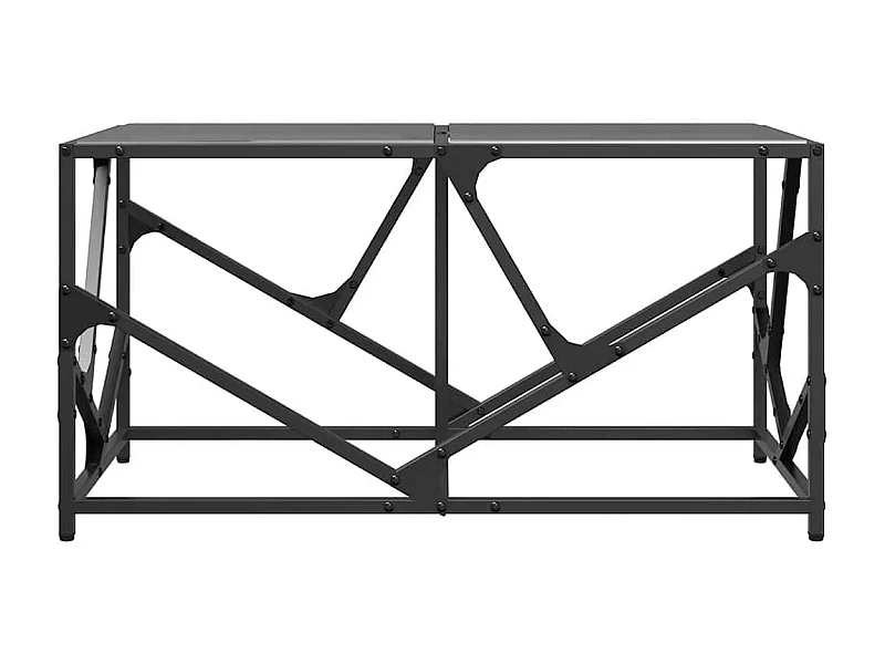 Couchtisch mit Glasplatte Schwarz 78,5x40x41 cm Stahl