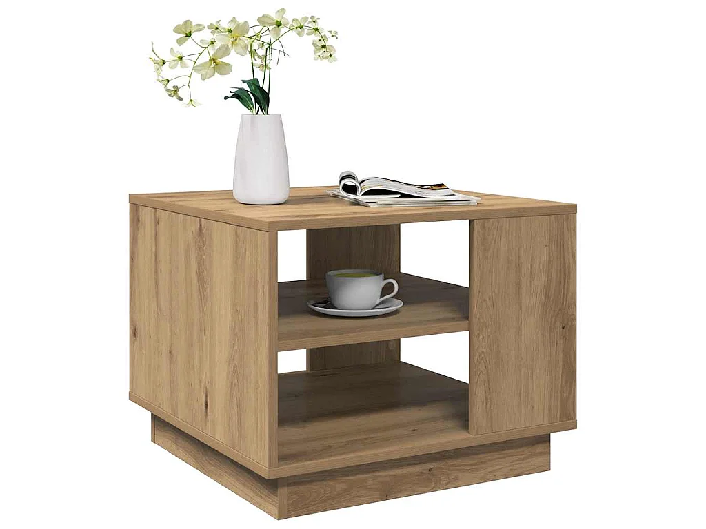 Mesa de centro madera de ingeniería roble artisan 55x55x42 cm