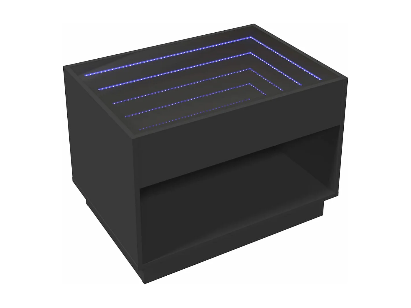 Table basse avec LED infini noir 70x50x50 cm