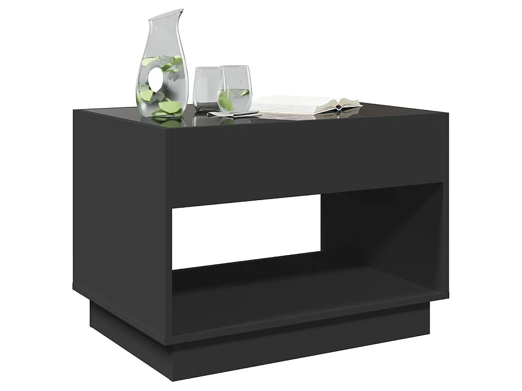 Couchtisch mit Infinity-LED Schwarz 70x50x50 cm