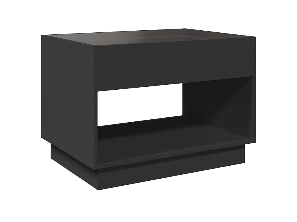 Couchtisch mit Infinity-LED Schwarz 70x50x50 cm